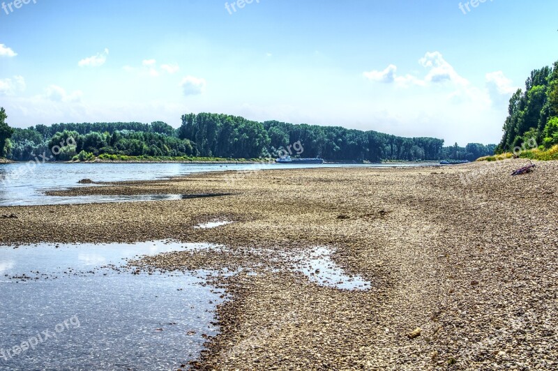 Rhine River Low Tide Waters Drought