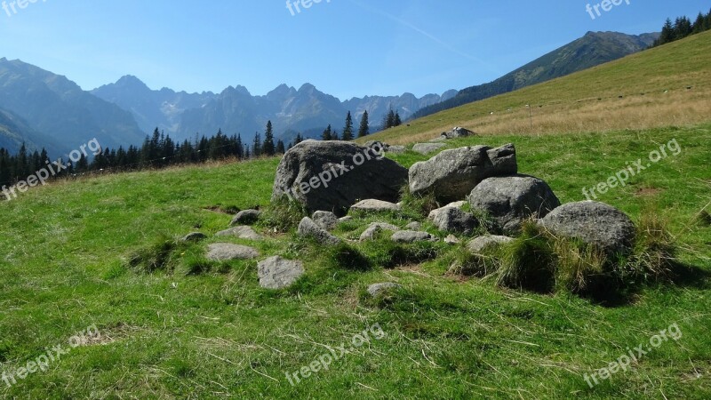 Tatry Rusinowa Logs Mountains Tourism Poland