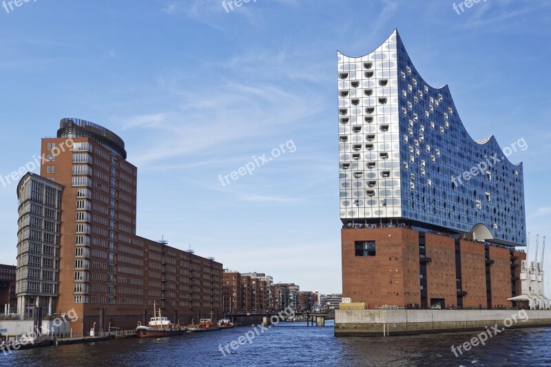 Germany Hamburg Elbe Philharmonic Hall Speicherstadt Architecture