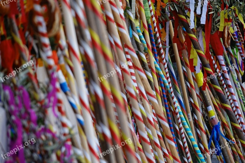 Colors Confetti Sticks Traditions South Tyrol