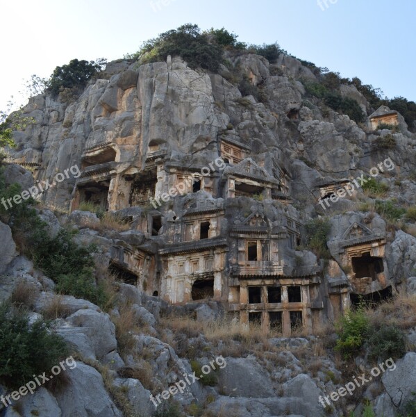 Myra Cave Ancient Times Cemetery Turkey