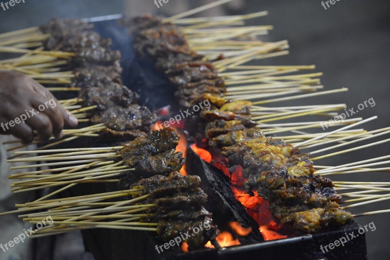 Satay Bbq Stick Meat Steak