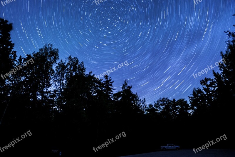 Night Star Trails Startrails Darkness Starlight