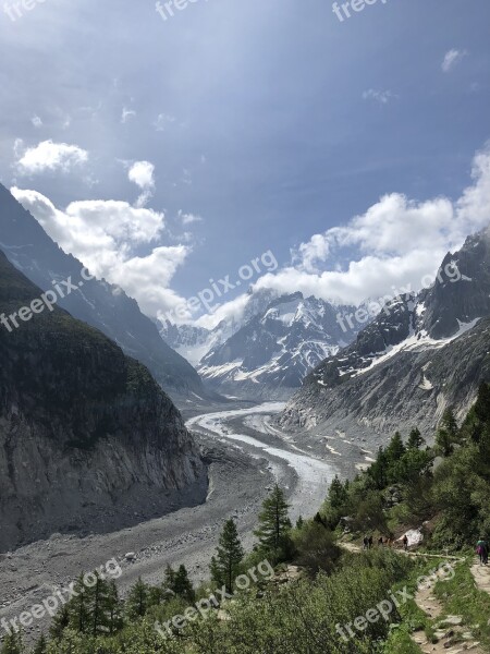 Mer De Glace Glacier Alps Chamonix Free Photos