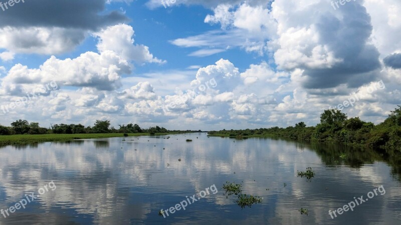 Cambodia Asia Boat Trip According To Battambang River