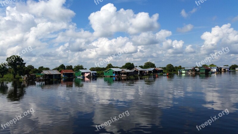 Cambodia Asia Boat Trip According To Battambang Floating Islands