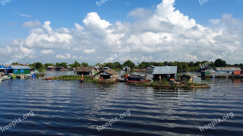 Cambodia Asia Boat Trip According To Battambang Floating Islands