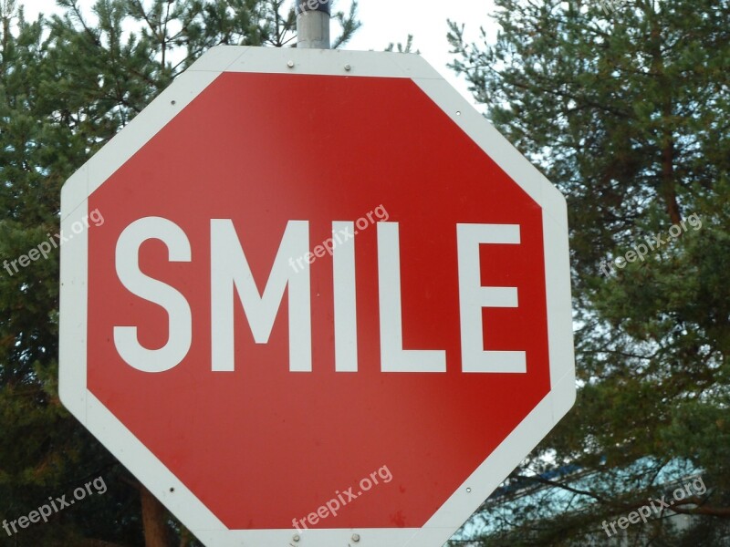 Smile Shield Stop Sign Road Sign Fib