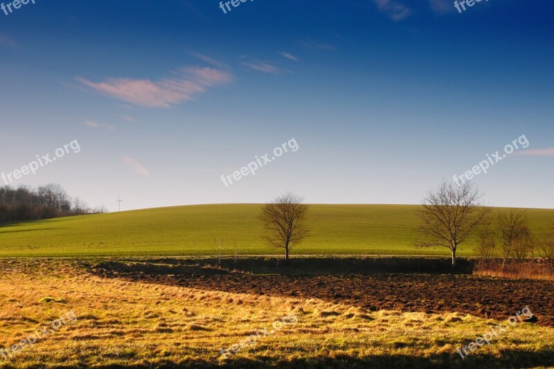 Sky Blue Pasture Field Meadow