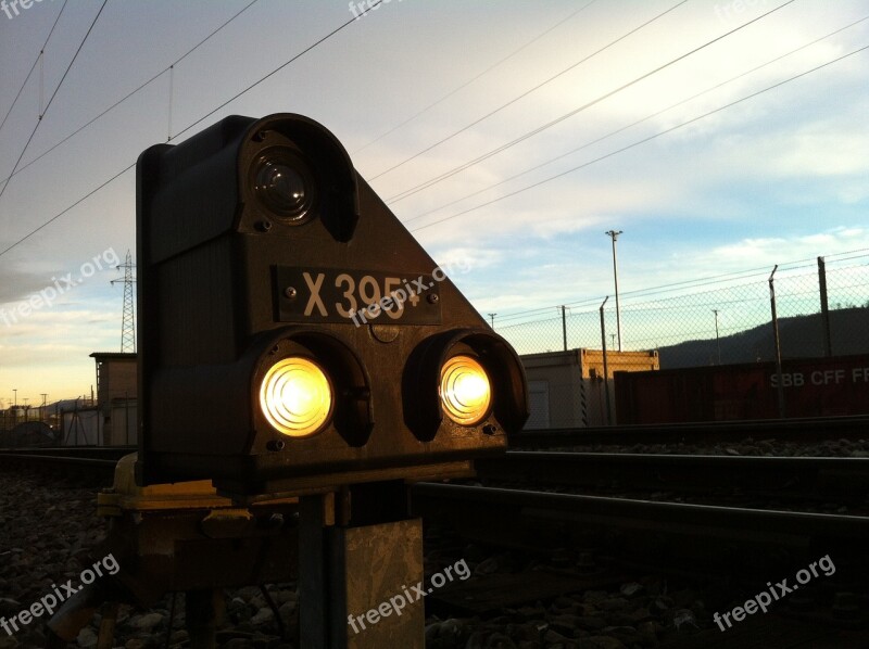 Railway Signal Railway Station Switzerland Sbb