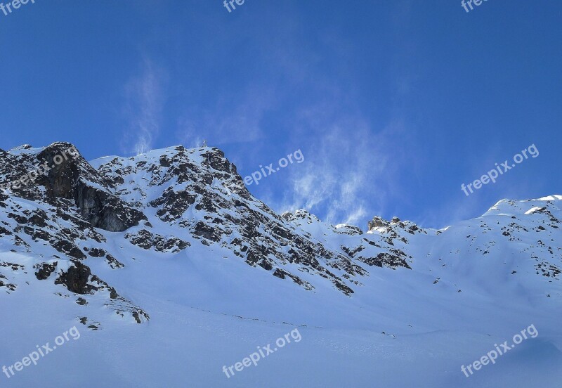 Montafon Mountain Summit Winter High Mountains Mountain Panorama