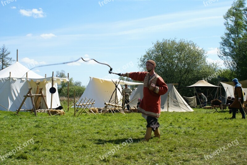 Whip Middle Ages Tents Medieval Market Show