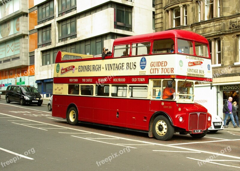 Bus Tourists Scotland Edinburgh Free Photos