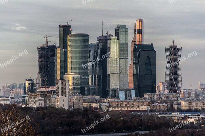 Moscow Moscow City Skyscraper Skyscrapers City