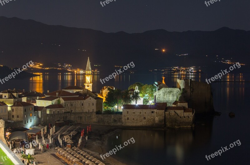 Montenegro Night Fortress Night City Night Lights