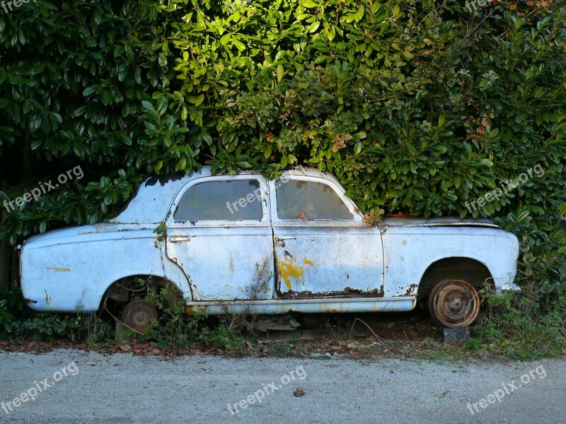 Old Car Casse Auto 403 Peugeot Road Vehicle