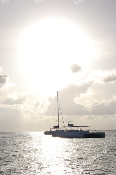 Catamaran Sailing Boat Beach Seaside Seashore