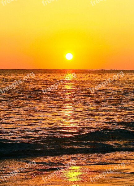 Sunrise Sun Orange Tropical Outdoor