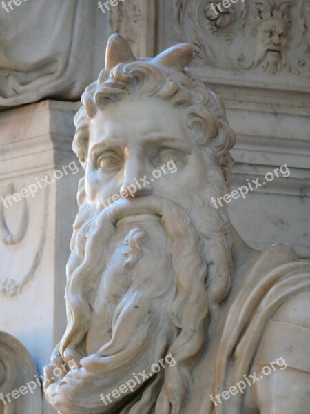 Moses Horned Statue San Pietro In Vincoli Rome