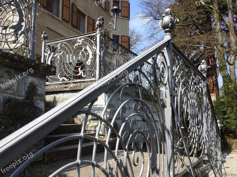 Railing Blacksmithing Castle Kunsschmiedearbeit Wrought Iron