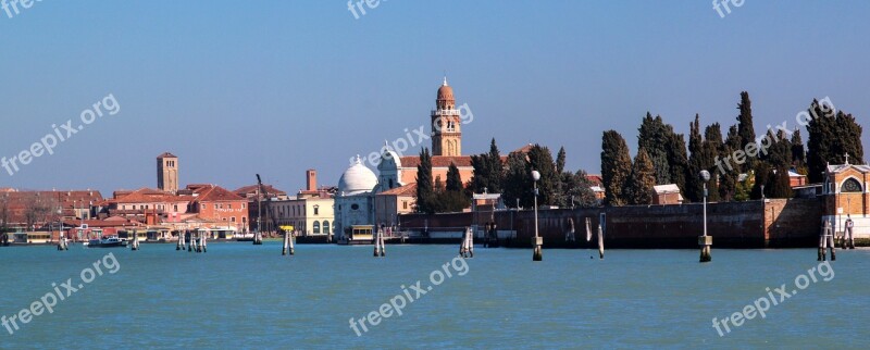 Italy Venice Venezia Gondolas Boats