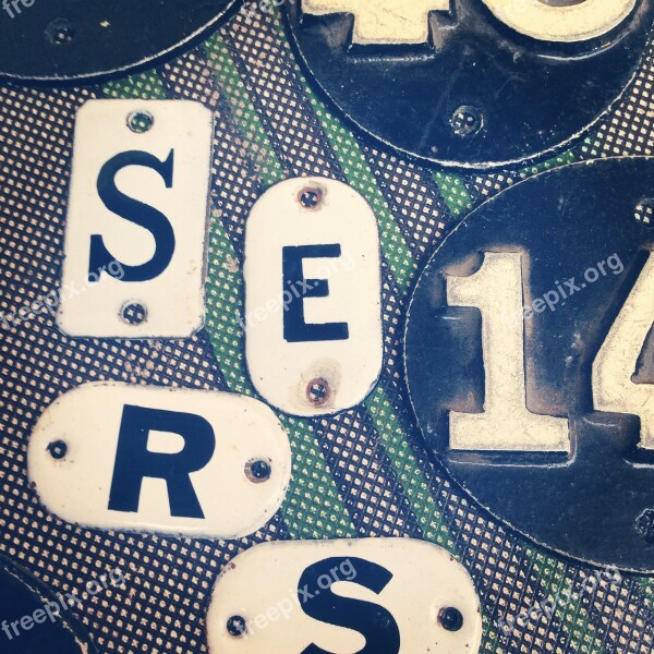 Numbers Vintage Letters Plates Collection