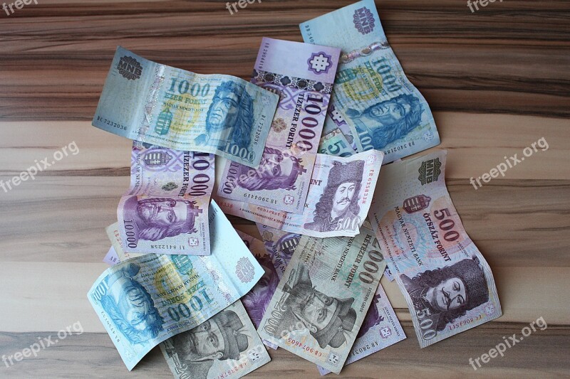 Huf Hungarian Currency Paper Money Bills Free Photos