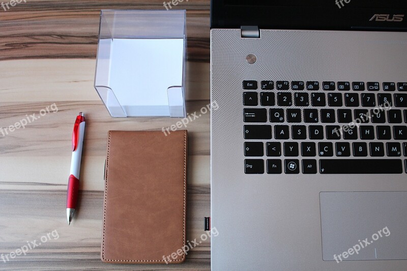 Laptop Notebook Desk Workplace Pen