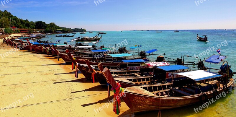 Koh Phi Phi Long Tail Boats Thailand Tours Fishing