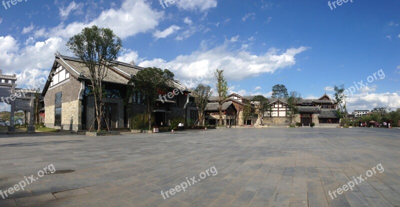 The Ancient Town Building Blue Sky Free Photos