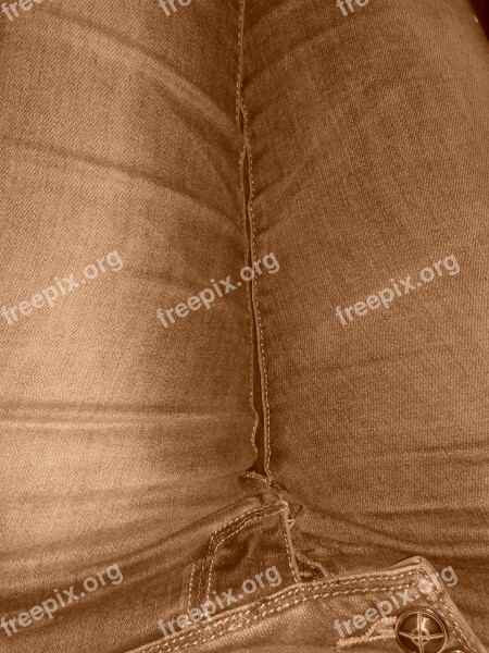 Jeans Feet Thigh Material Natural