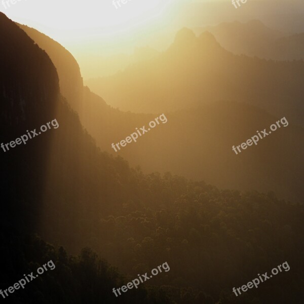 Sunrise Mountain Nature Sky Landscape