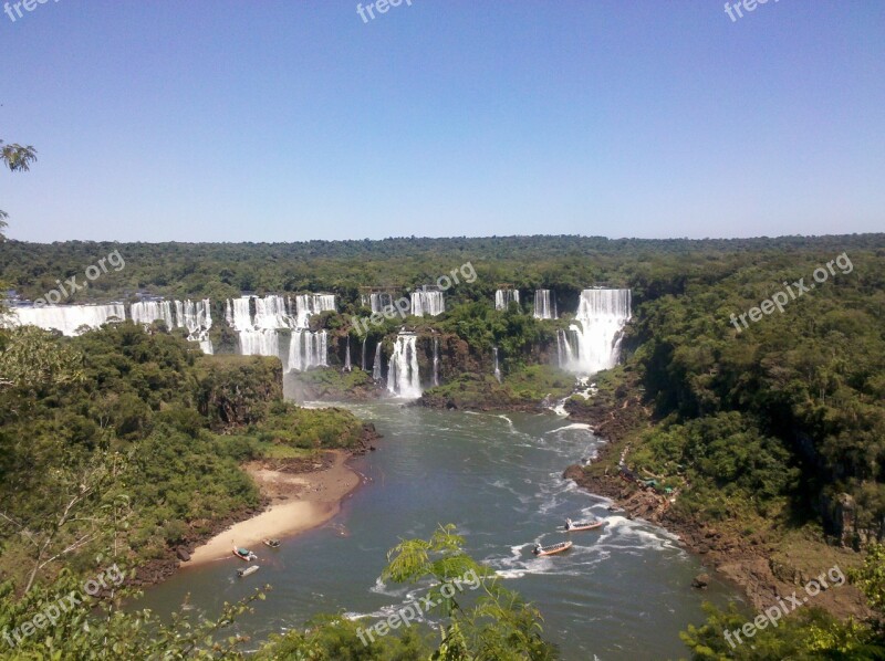 Cataracts Water Falls Iguacu Foz Foz Do Iguaçu