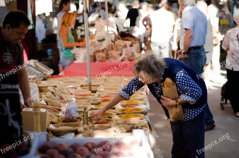 Market Old Elderly France Provence