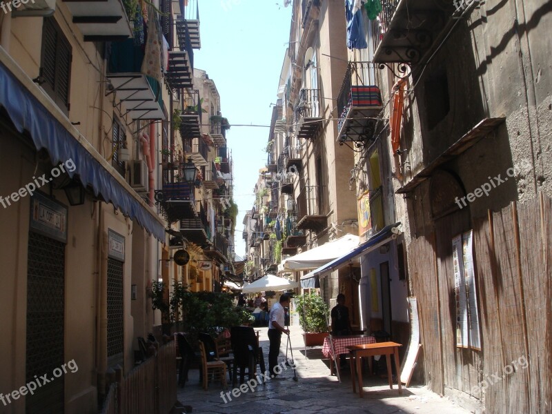 Palermo Sicily Summer Via Church