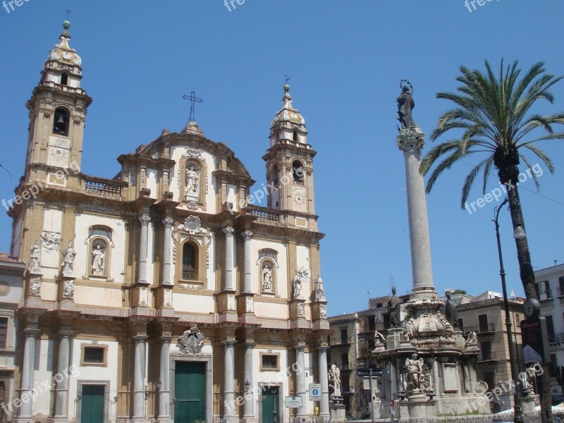 Palermo Sicily Summer Plama Monument