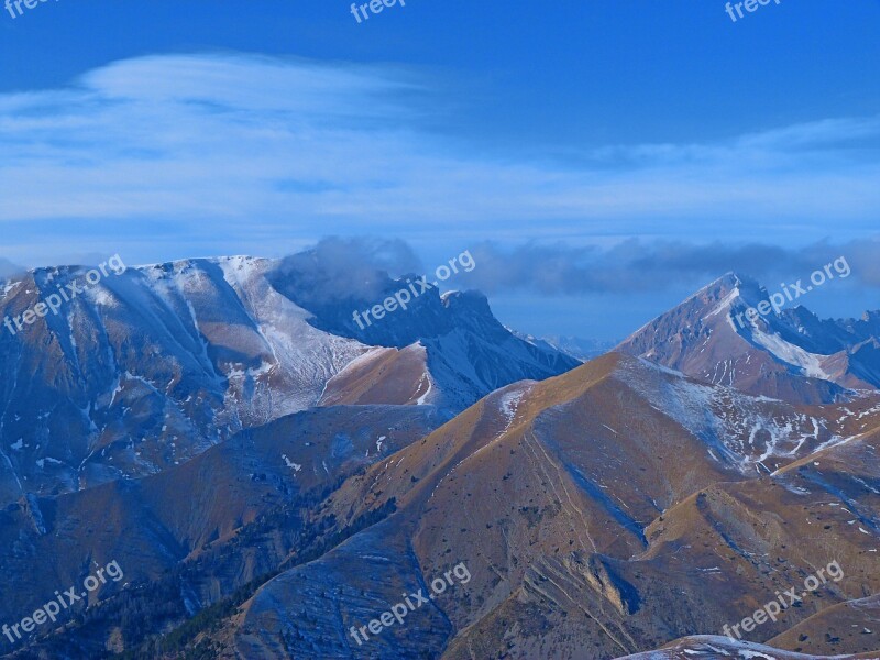 Landscapes Nature Mountains Winter Alps