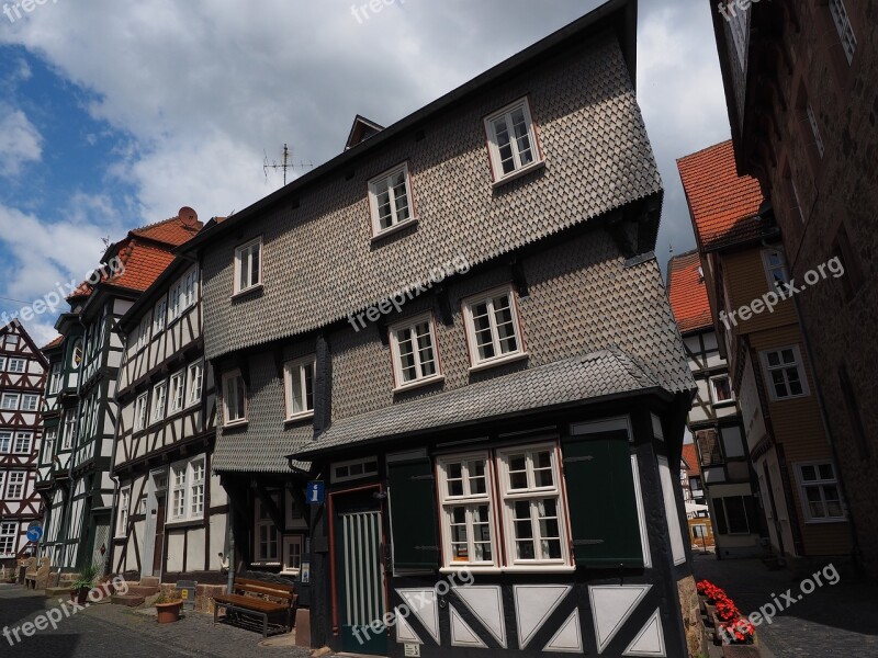 Fritzlar Fachwerkhäuser Downtown Historic Old Town Stadtmitte