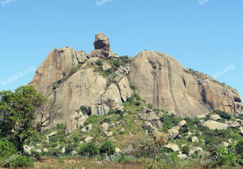 Rock Formation Hillock Granite Erosion Boulders