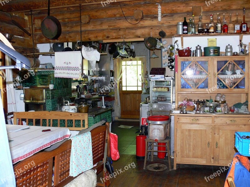 Alpine Hut Kitchen Koppentraun Quaint Free Photos