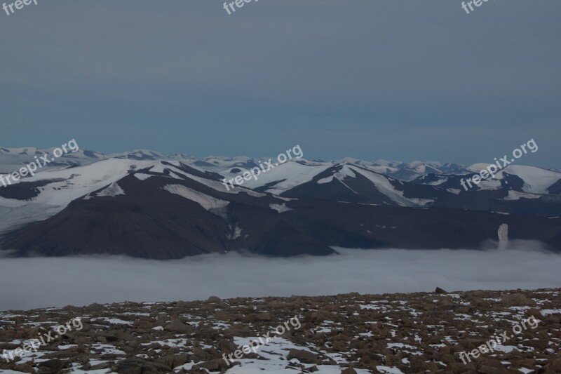 Mountains Arctic Svalbard Clouds Free Photos