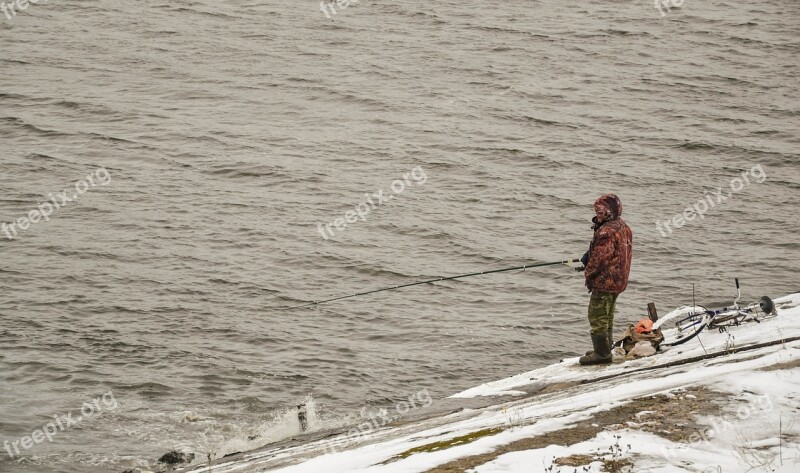 Fishing Man River Rod Volga