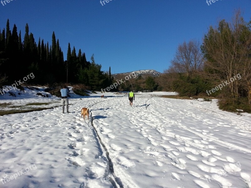 Snow Hike Mountain Landscape Nature