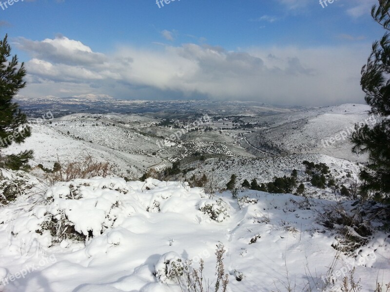 Snow Mountain View Winter Ice