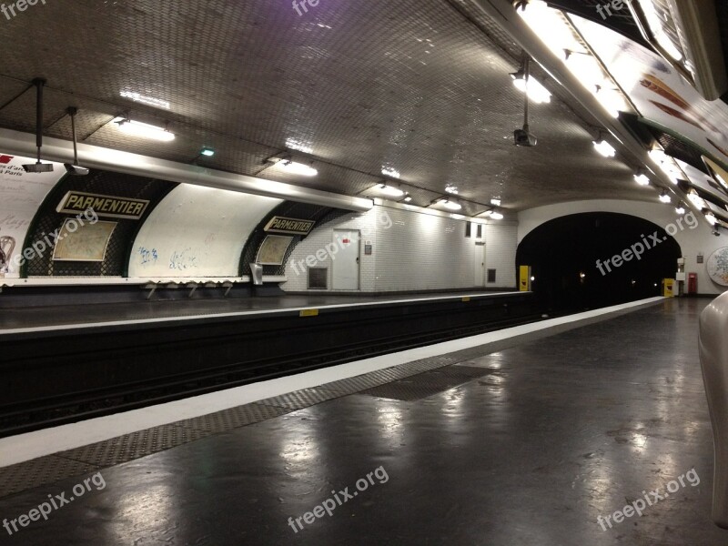 Metro Paris Station Wharf Parmentier