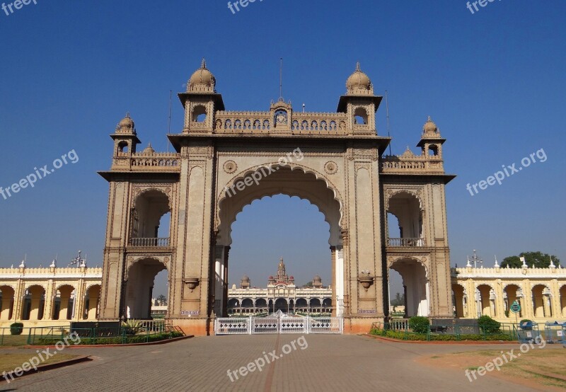 Gate Mysore Palace Architecture Landmark Entrance