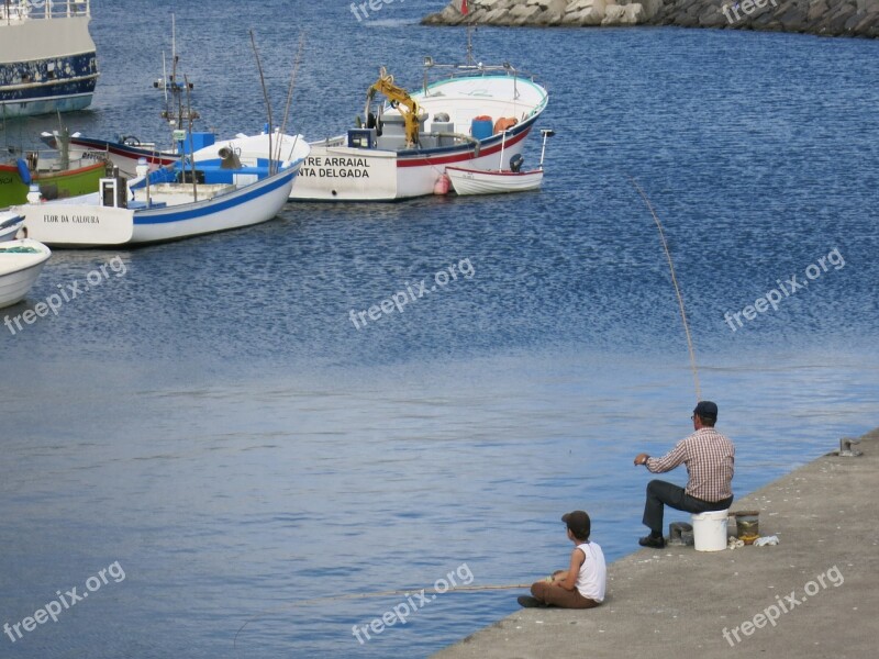 Sea Port Boats Fisherman Fishing