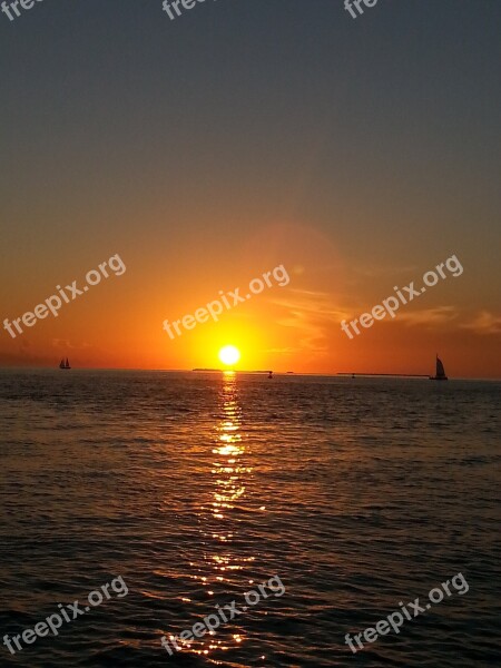 Key West Sunset Florida Ocean Tranquil