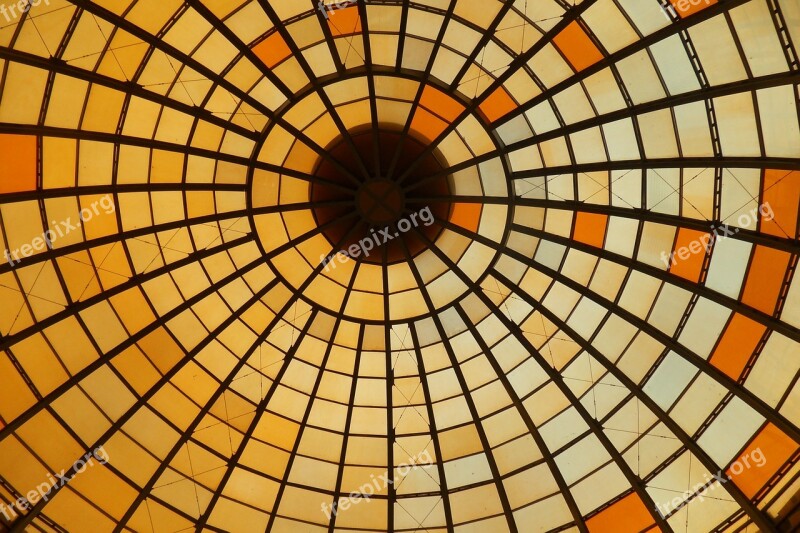 Roof Glass Orange Mosaic Free Photos