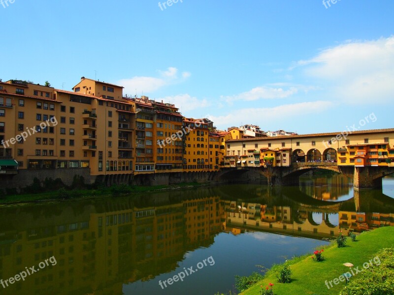 Ponte Vecchio Florence Sky Places Of Interest Arno